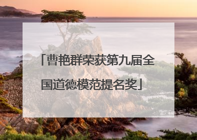 曹艳群荣获第九届全国道德模范提名奖