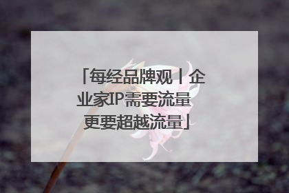 每经品牌观丨企业家IP需要流量 更要超越流量