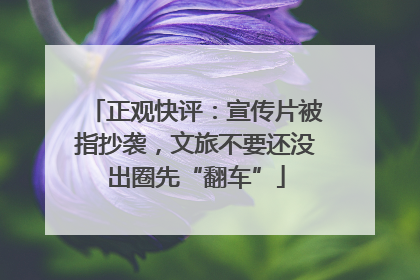 正观快评：宣传片被指抄袭，文旅不要还没出圈先“翻车”