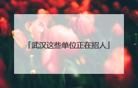 武汉这些单位正在招人