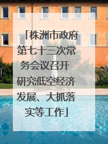 株洲市政府第七十三次常务会议召开 研究低空经济发展、大抓落实等工作