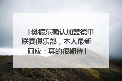 樊振东确认加盟德甲联赛俱乐部，本人最新回应：真的很期待