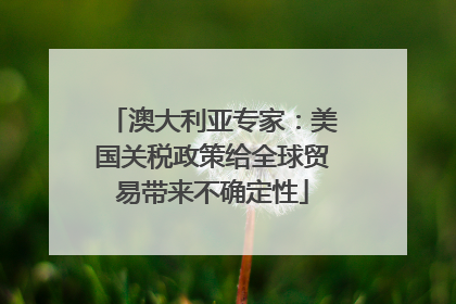 澳大利亚专家：美国关税政策给全球贸易带来不确定性