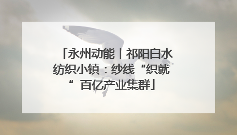 永州动能丨祁阳白水纺织小镇：纱线“织就”百亿产业集群