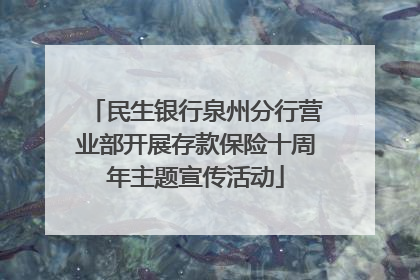 民生银行泉州分行营业部开展存款保险十周年主题宣传活动