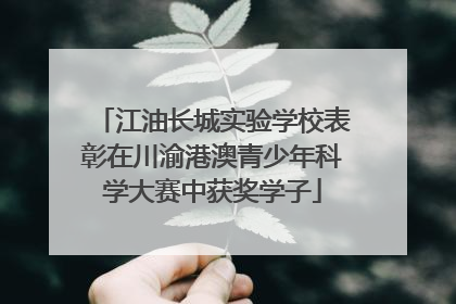 江油长城实验学校表彰在川渝港澳青少年科学大赛中获奖学子