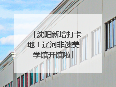 沈阳新增打卡地！辽河非遗美学馆开馆啦