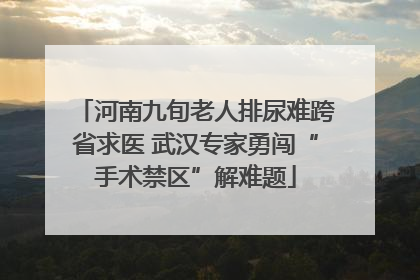 河南九旬老人排尿难跨省求医 武汉专家勇闯“手术禁区”解难题