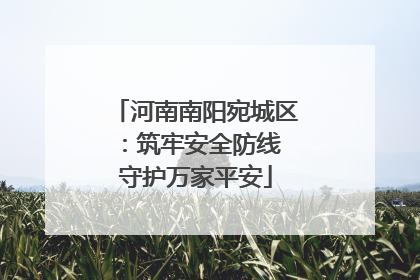 河南南阳宛城区：筑牢安全防线 守护万家平安