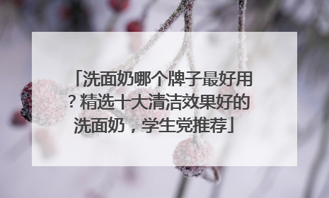 洗面奶哪个牌子最好用？精选十大清洁效果好的洗面奶，学生党推荐