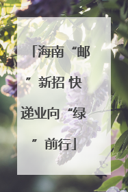 海南“邮”新招 快递业向“绿”前行