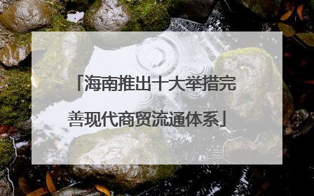 海南推出十大举措完善现代商贸流通体系