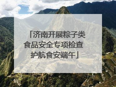 济南开展粽子类食品安全专项检查 护航食安端午