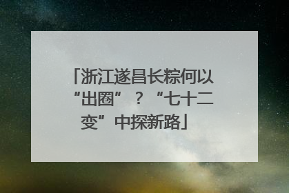 浙江遂昌长粽何以“出圈”？“七十二变”中探新路