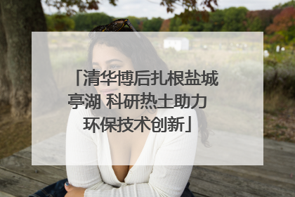 清华博后扎根盐城亭湖 科研热土助力环保技术创新