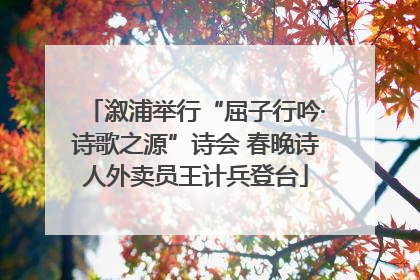 溆浦举行“屈子行吟·诗歌之源”诗会 春晚诗人外卖员王计兵登台