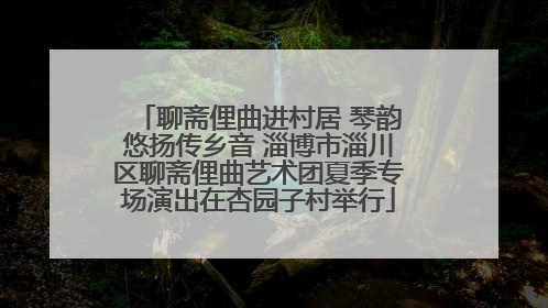 聊斋俚曲进村居 琴韵悠扬传乡音 淄博市淄川区聊斋俚曲艺术团夏季专场演出在杏园子村举行