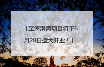 至海港湾项目将于6月28日盛大开业！