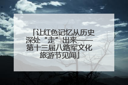 让红色记忆从历史深处“走”出来——第十三届八路军文化旅游节见闻