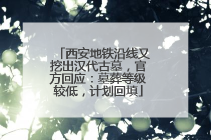 西安地铁沿线又挖出汉代古墓，官方回应：墓葬等级较低，计划回填