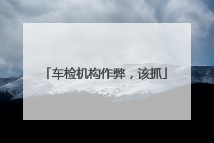 车检机构作弊，该抓