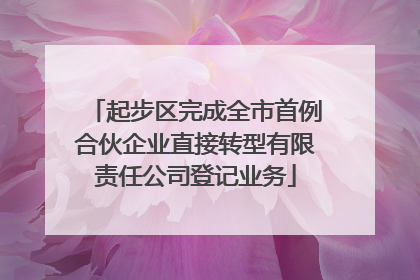 起步区完成全市首例合伙企业直接转型有限责任公司登记业务