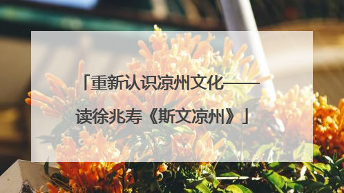 重新认识凉州文化——读徐兆寿《斯文凉州》