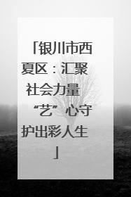 银川市西夏区：汇聚社会力量 “艺”心守护出彩人生