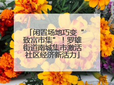 闲置场地巧变“致富市集”！罗雄街道南城集市激活社区经济新活力