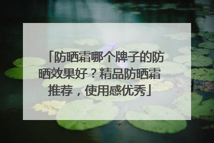 防晒霜哪个牌子的防晒效果好？精品防晒霜推荐，使用感优秀