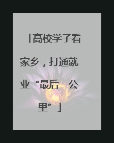 高校学子看家乡，打通就业“最后一公里”