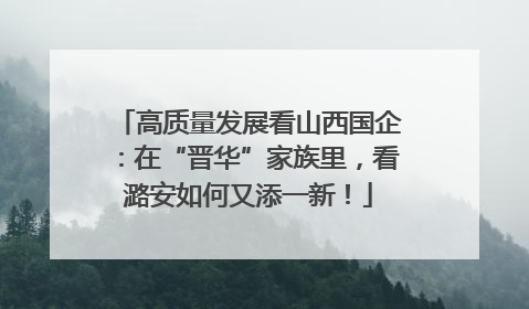 高质量发展看山西国企：在“晋华”家族里，看潞安如何又添一新！