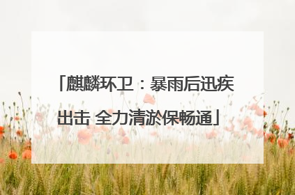 麒麟环卫：暴雨后迅疾出击 全力清淤保畅通