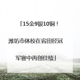 15金9银10铜！潍坊市体校在省田径冠军赛中再创佳绩