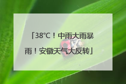 38℃！中雨大雨暴雨！安徽天气大反转