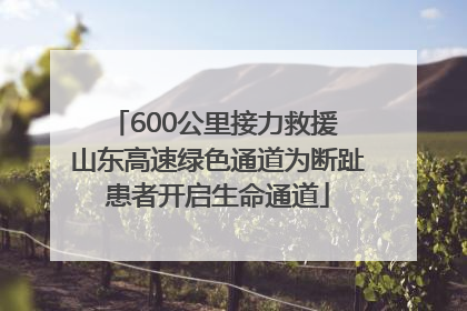 600公里接力救援 山东高速绿色通道为断趾患者开启生命通道