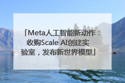 Meta人工智能新动作：收购Scale AI创建实验室，发布新世界模型